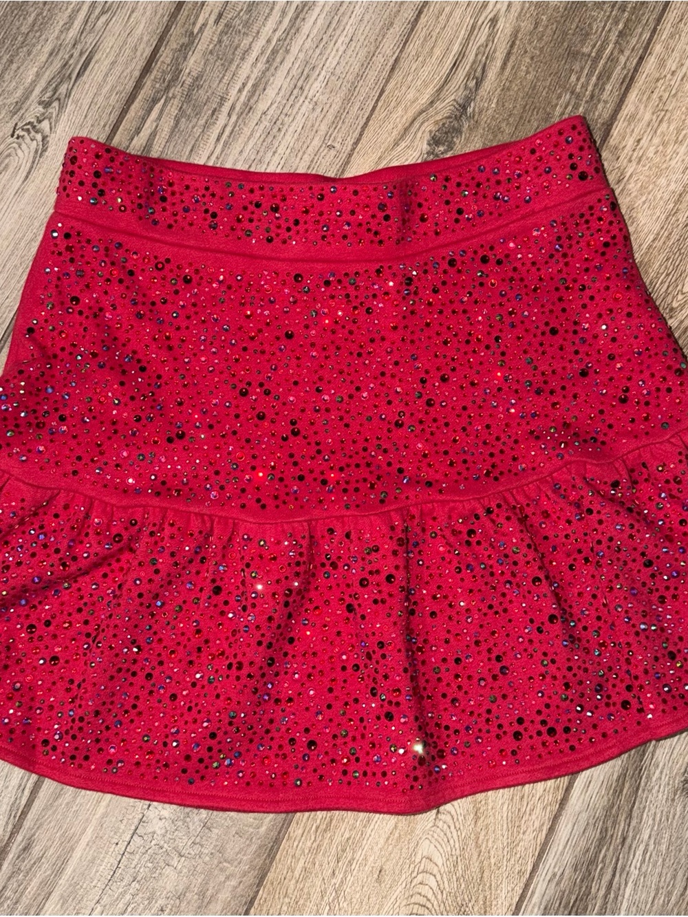 QUEEN OF SPARKLES Red Embellished Circle Skirt